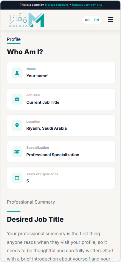 Mafaza CV English